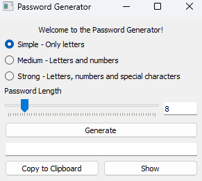 Password generator UI